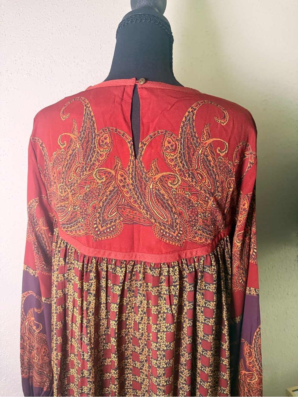 NWT Anthropologie Pinnacle by Shruti Sancheti Boho Paisley Long Sleeve Dress M - Picture 7 of 15